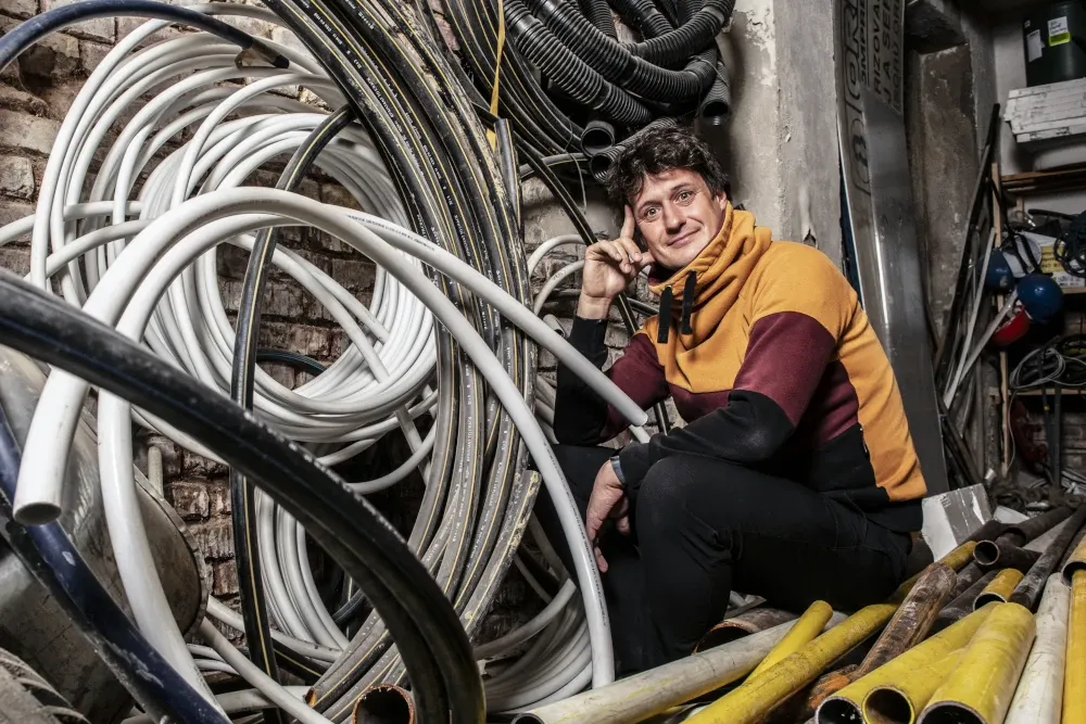 Martin Kotmel working in the warehouse